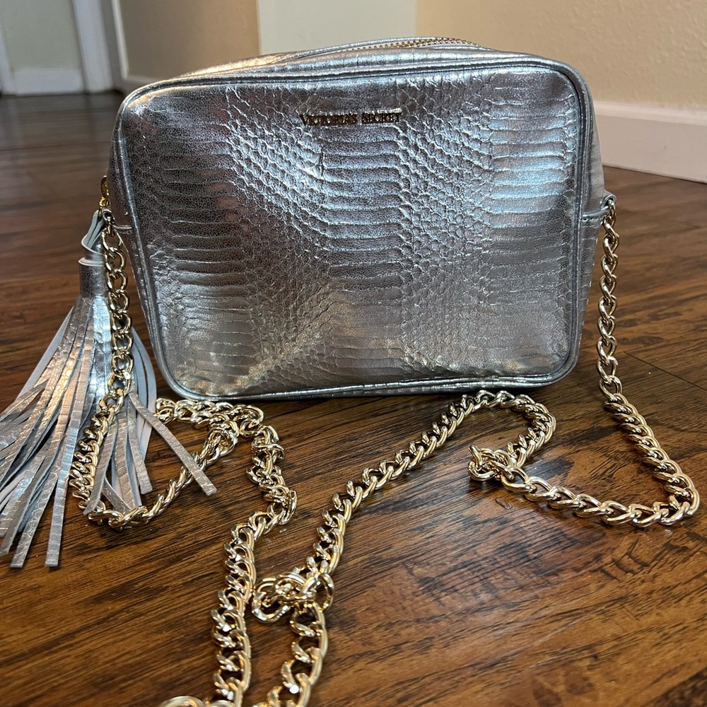 Victoria's secret   Silver Metallic Crossbody Bag